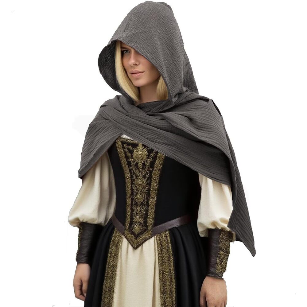 6323 Medieval Retro Hooded Cape Shawl Scarf Cape Renaissance Accessories